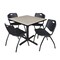Cain Cain Square Table & Chair Set, Wood, Metal, Plastic Top, Maple TB4242PL47BK - alternate 1